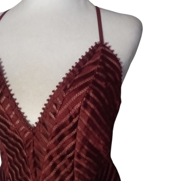 Revolve X By NBD Burgundy Strappy Illusion Detail Mini Dress‎ Size Small - Picture 3 of 8